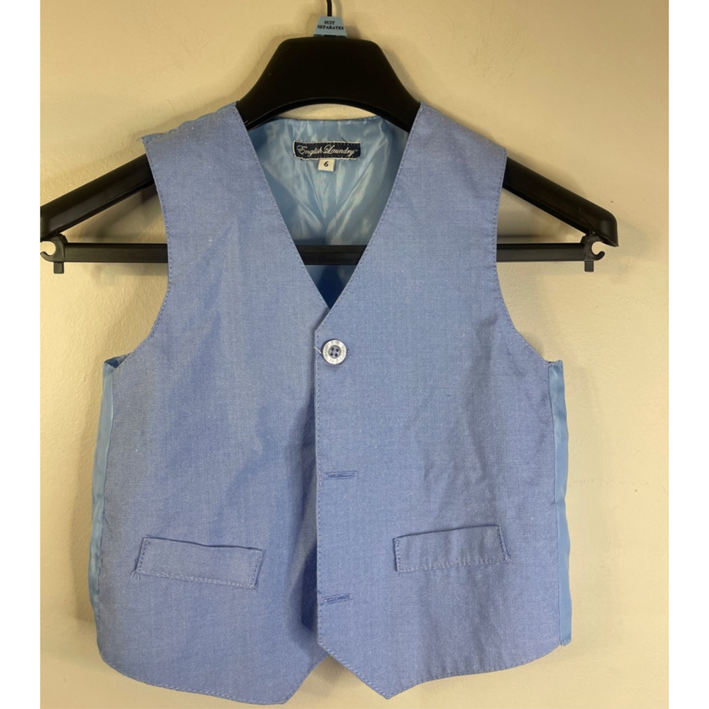 Boys English Laundry Baby Blue Vest Size 6 EUC 🏷️